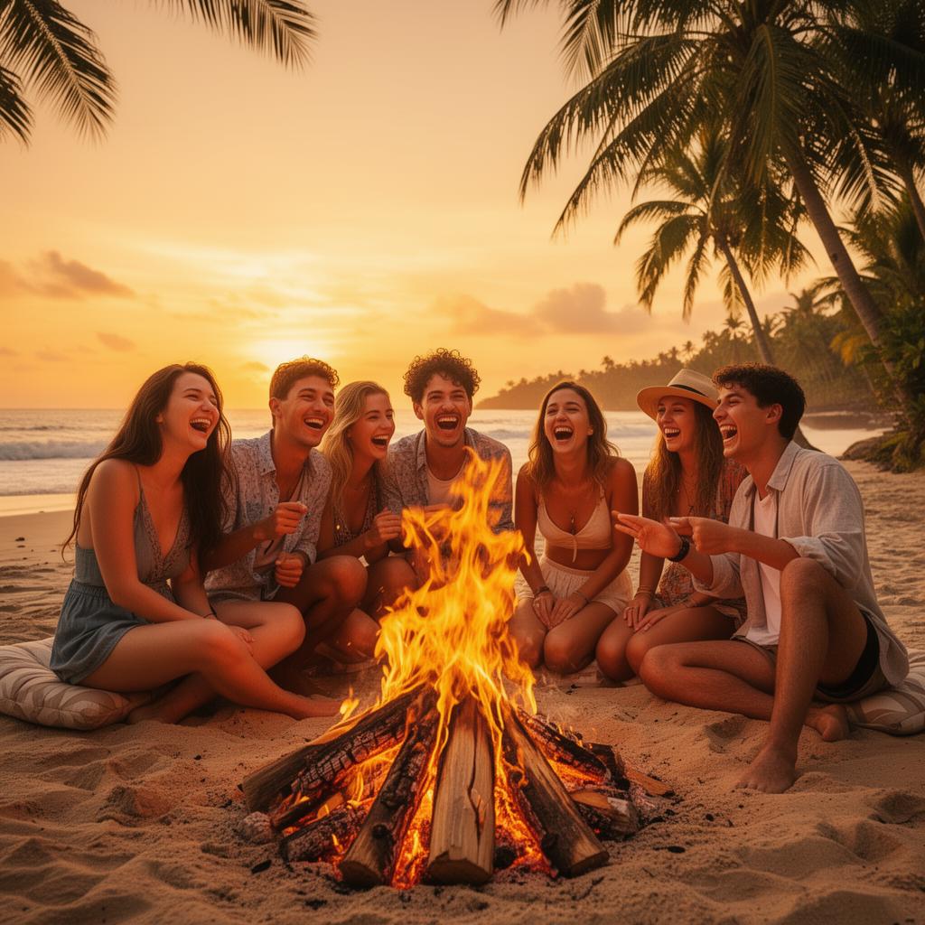 Grupo de amigos viajando